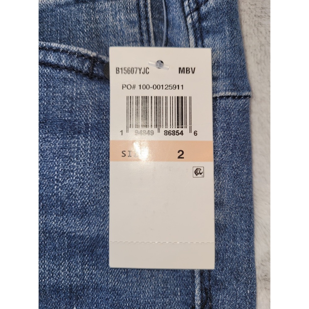 Democracy Womens Size 2  Blue Ab Solution Straight Leg Distressed Denim Jeans - Picture 12 of 12